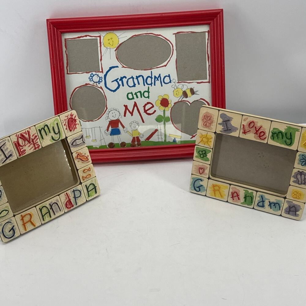 Grandparent Picture Frame Lot Grandma Grandpa Grandkids Family Photo Frames 4x6